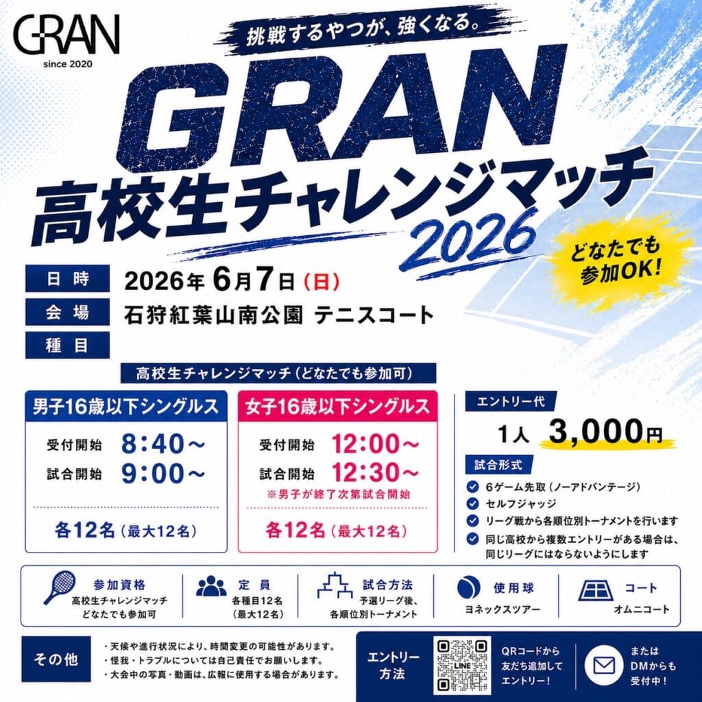 GRAN 高校生チャレンジマッチ 2026 (石狩紅葉山南公園)