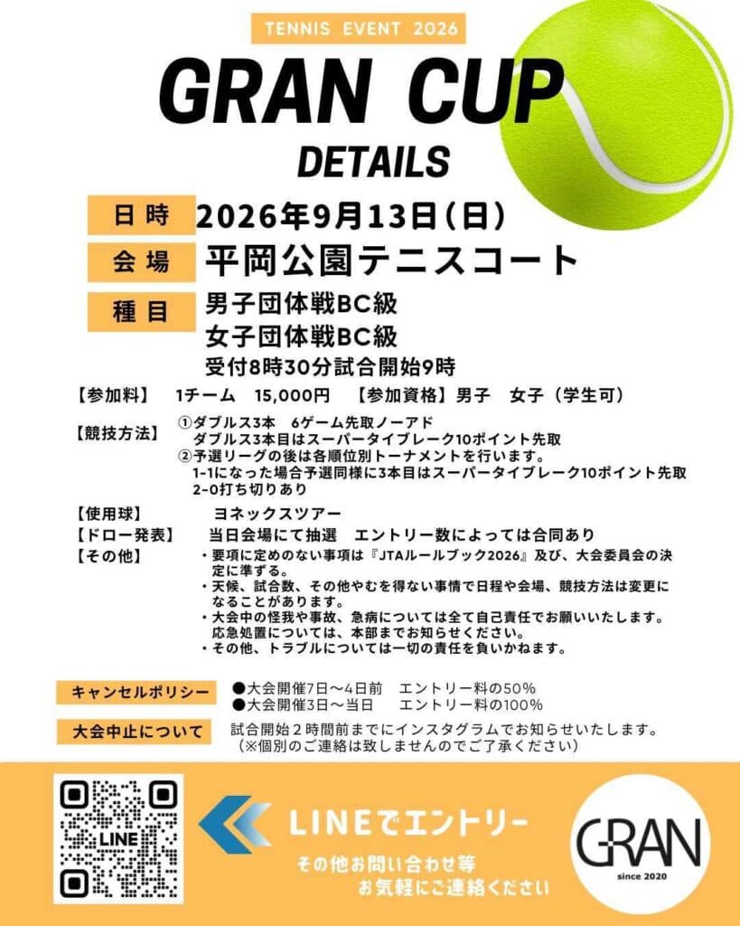 GRAN 男子・女子団体戦 (平岡公園)
